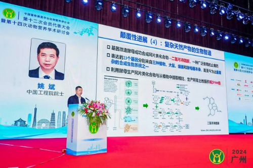 中國工程院院士、中國農業科學院北京畜牧獸醫研究所姚斌研究員在大會中作報告 受訪者供圖 中國工程院院士、中國農業科學院北京畜牧獸醫研究所姚斌研究員在大會中作報告 受訪者供圖