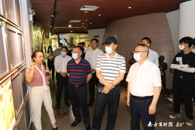 與會院士、專家學者等共同調研新會陳皮國家現代農業產業園麗宮研發加工園，了解麗宮陳皮文化博覽館等情況。